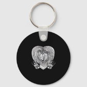 Crying Heart Classic - Skelet Handen Hart Sleutelhanger (Voorkant)