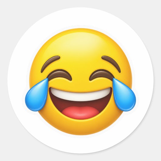 Crying Laugh Emoji Meme Sticker (Voorkant)