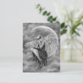 Crying Moon Angel Briefkaart (Staand voorkant)