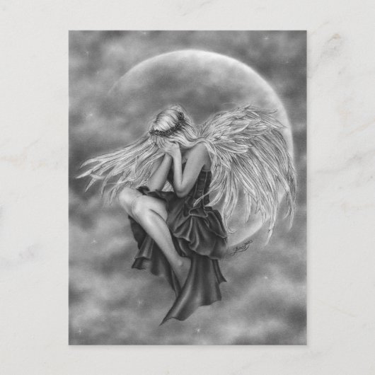 Crying Moon Angel Briefkaart (Voorkant)