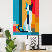Cryptic Cat Pop Art Poster (Thuiskantoor)