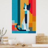 Cryptic Cat Pop Art Poster (Keuken)