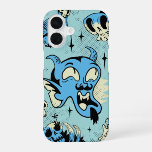 Cryptic Pop - Retro Skull & Demon Halloween iPhone 16 Hoesje