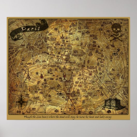 Cryptic Treasure Map of Paris Poster (Voorkant)