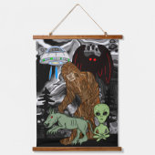 Cryptid Big Foot, Alien, Chupacabra, Mothman Hangend Wandkleed (Voorkant)