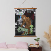 Cryptid Big Foot, Alien, Chupacabra, Mothman Hangend Wandkleed (Slaapkamer)