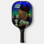 Cryptid Big Foot Alien Mothman UFO Chupacabra Pickleball Paddle (Voorkant)