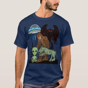 Cryptid Big Foot Alien Mothman UFO Chupacabra T-shirt