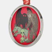 Cryptid Big foot, Chupacabra, Mothman, Alien Metalen Ornament (Links)