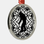 Cryptid Big foot, Sasquatch in een Mandala Metalen Ornament (Rechts)