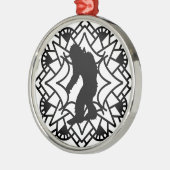 Cryptid Big foot, Sasquatch in een Mandala Metalen Ornament (Links)