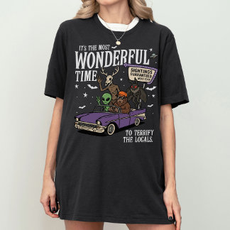 Cryptid Bigfoot Mothman Wendigo Alien Paranormaal T-shirt