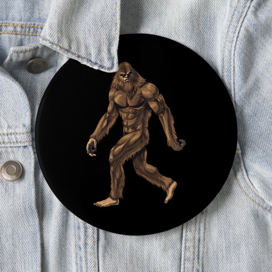 Cryptid Creature Bigfoot Ronde Button 6,0 Cm (In situ)