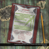 Cryptid Halloween Word Search Printable Party Game Feestdagenkaart