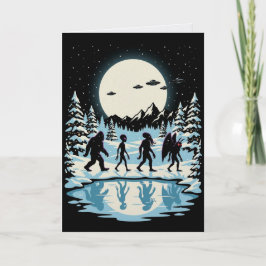 Cryptid Kerstkaart Bigfoot Cthulhu Mothman Kaart