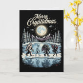 Cryptid Kerstmis Bigfoot Alien Mothman Kaart (Gele Bloem)