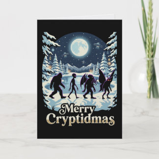 Cryptid Kerstmis Bigfoot Cthulhu Mothman Kaart