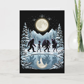Cryptid Kerstmis Bigfoot Cthulhu Mothman Kaart