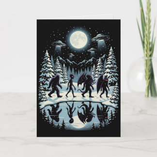 Cryptid Kerstmis Bigfoot Mothman Cthulhu Kaart