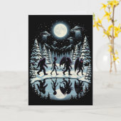 Cryptid Kerstmis Bigfoot Mothman Cthulhu Kaart (Gele Bloem)