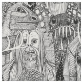 cryptid menigte zwart wit stof (Close Up)