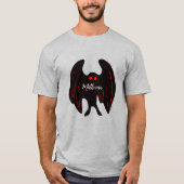 Cryptid Mothman zwarte vleugels, rode ogen T-shirt (Voorkant)