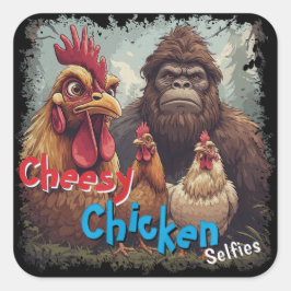 “Cryptid Photo Op” Cheesy Chicken Selfie Sticker
