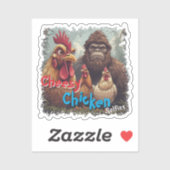“Cryptid Photo Op” Cheesy Chicken Vinyl Sticker (Vel)