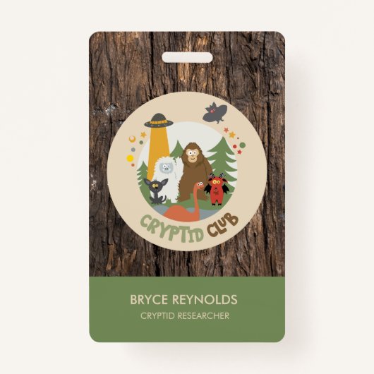 Cryptid Researcher Party Badge (Voorkant)