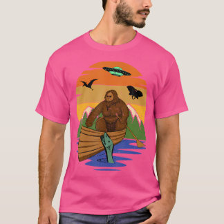 Cryptid River Bigfoot Tshirt met UFO Zee Creature