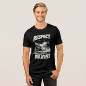 Cryptid Sasquatch Alien Ontmoeting Tri-Blend Shirt (Voorkant volledig)