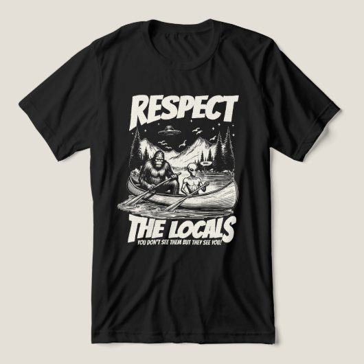Cryptid Sasquatch Alien Ontmoeting Tri-Blend Shirt (Design voorkant)