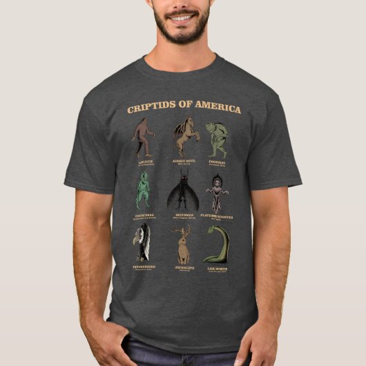 Cryptid Shirt Monster of America Educational Crypt (Voorkant)