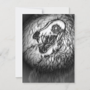 Cryptid: Sneeuw Wasset schets Briefkaart