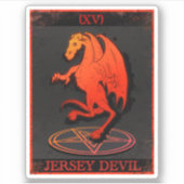 Cryptid Tarot Theme Jersey Devil Sticker (Voorkant)