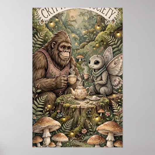Cryptid Thee Sociëteit Cottagecore Poster (Voorkant)