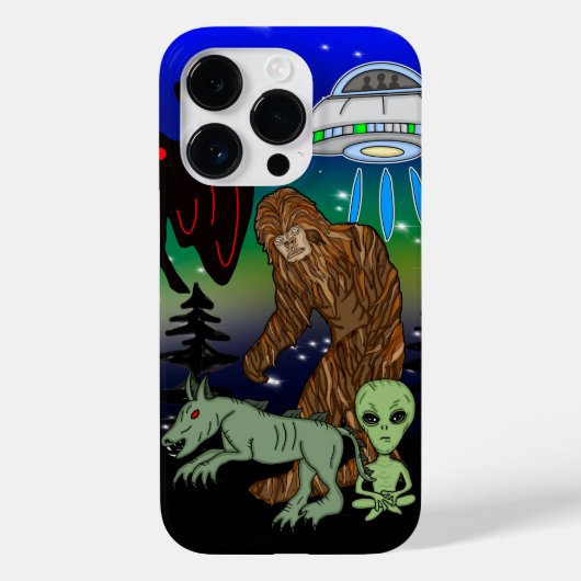 Cryptid, UFO, Big Foot, Chupacabra, Alien Mothman Case-Mate iPhone Case (Achterkant)