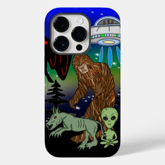 Cryptid, UFO, Big Foot, Chupacabra, Alien Mothman Case-Mate iPhone Case (Achterkant)