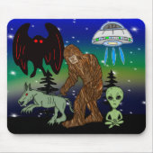 Cryptid, UFO, Big Foot, Chupacabra, Alien Mothman Muismat (Voorkant)