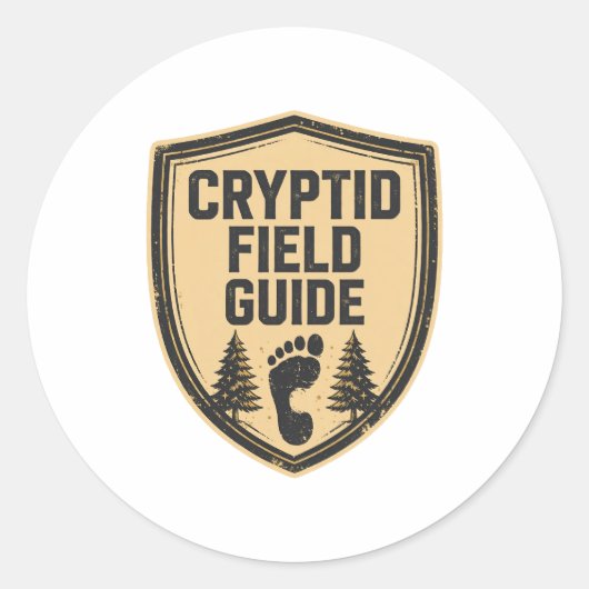 Cryptid Veldgids Badge Sticker (Voorkant)