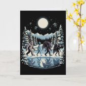 Cryptide Kerstkaart Bigfoot Cthulhu Kaart (Gele Bloem)
