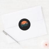 Cryptide waterskiën Loch Ness Monster Grappig Bigf Ronde Sticker (Envelop)