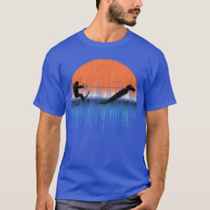 Cryptide waterskiën Loch Ness Monster Grappig grap T-shirt