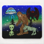 Cryptiden, Bigfoot, Sasquatch, Mothman, Alien, UFO Muismat (Voorkant)