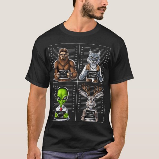 Cryptiden Mugshot T-shirt (Voorkant)
