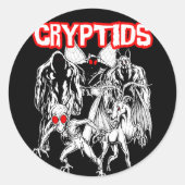 Cryptiden Ronde Sticker (Voorkant)