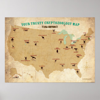 Cryptiden van de Verenigde Staten Poster