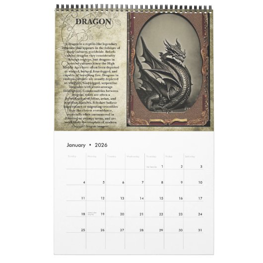 Cryptiden van de World Calendar Kalender (Jan 2026)