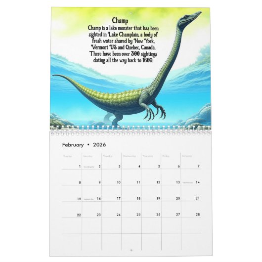 Cryptids Bigfoot, Chupacabra, Mothman, Yeti Kalender (Feb 2026)