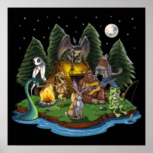 Cryptids Camping Poster (Voorkant)